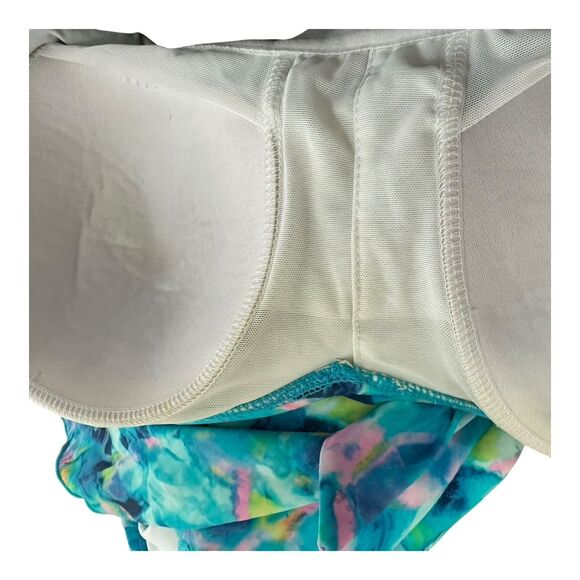 Roxanne Blue Floral Ruched One-Piece Swimsuit 18/42D Bust Support Retro - Picture 4 of 4